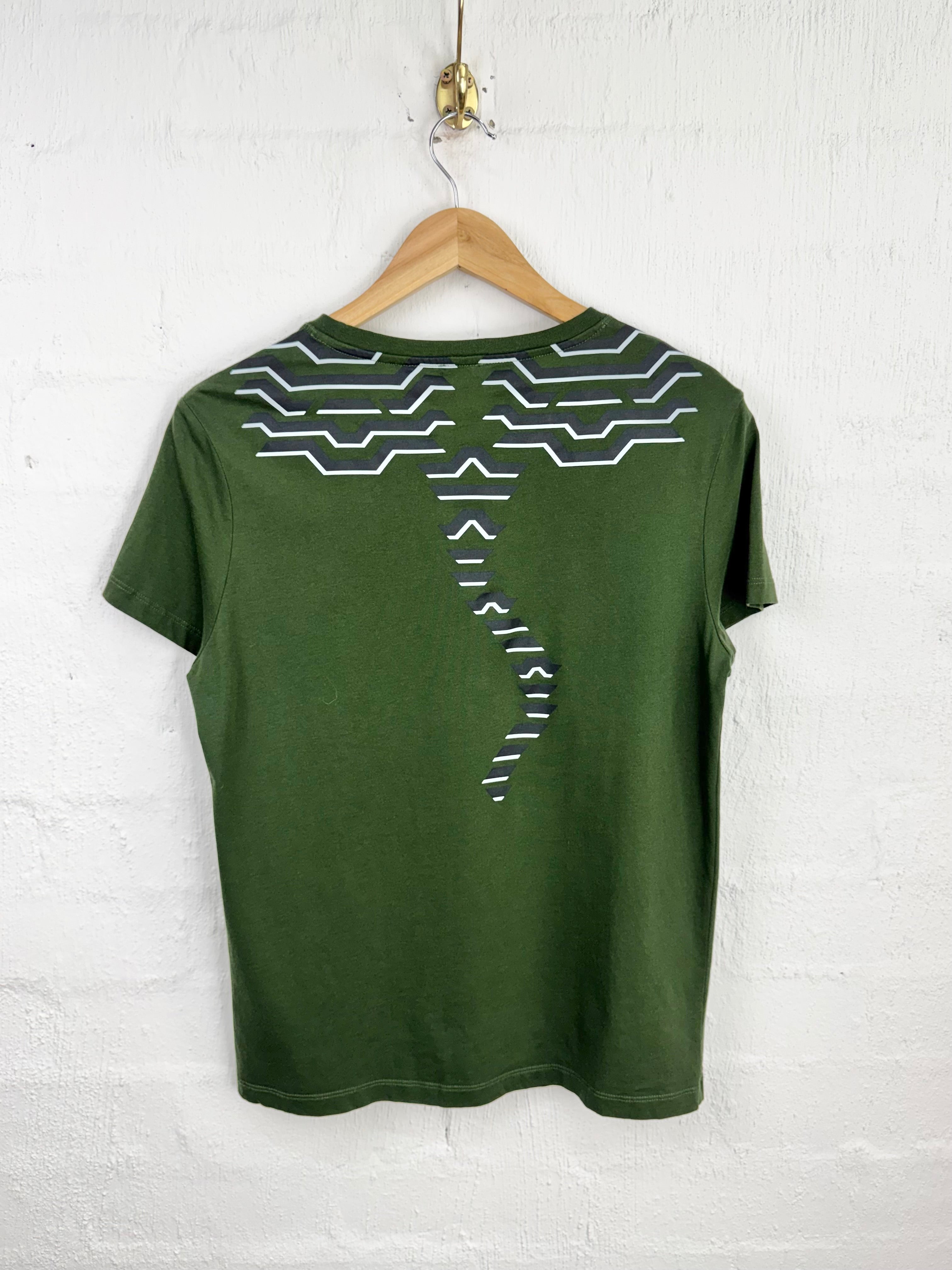 Kenzo Dark Green Geometric Tiger Print Crew Neck T-Shirt - AU10/12