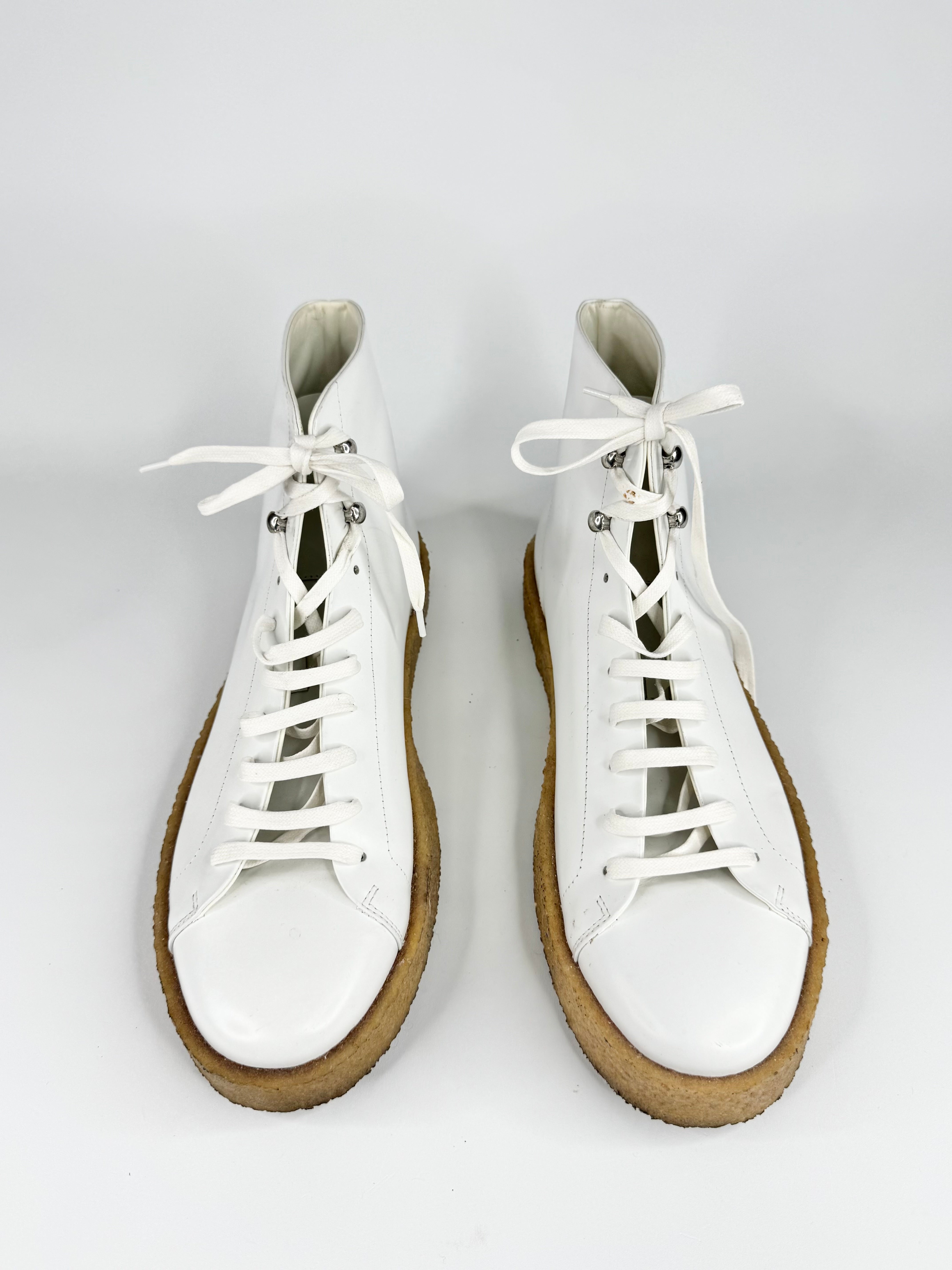 Jil Sander White Leather High Top Sneakers - EU45