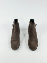 Tod's Dark Mahogany Suede Ankle Boots - EU38.5