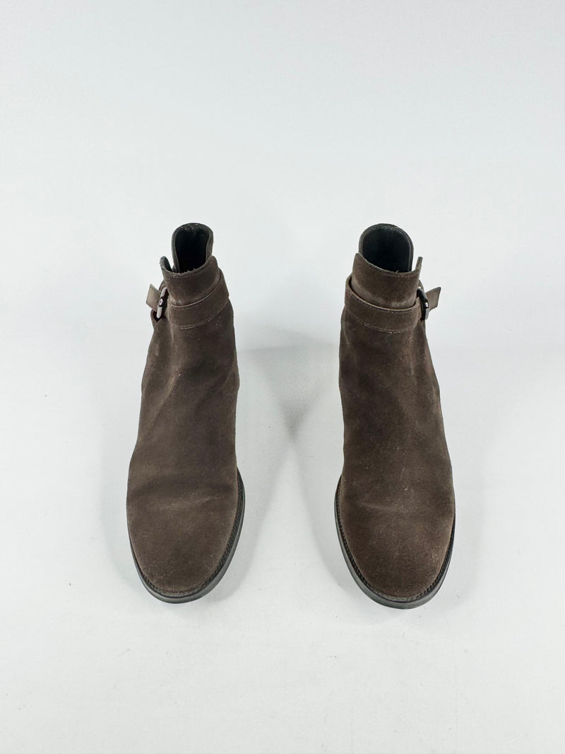 Tod's Dark Mahogany Suede Ankle Boots - EU38.5