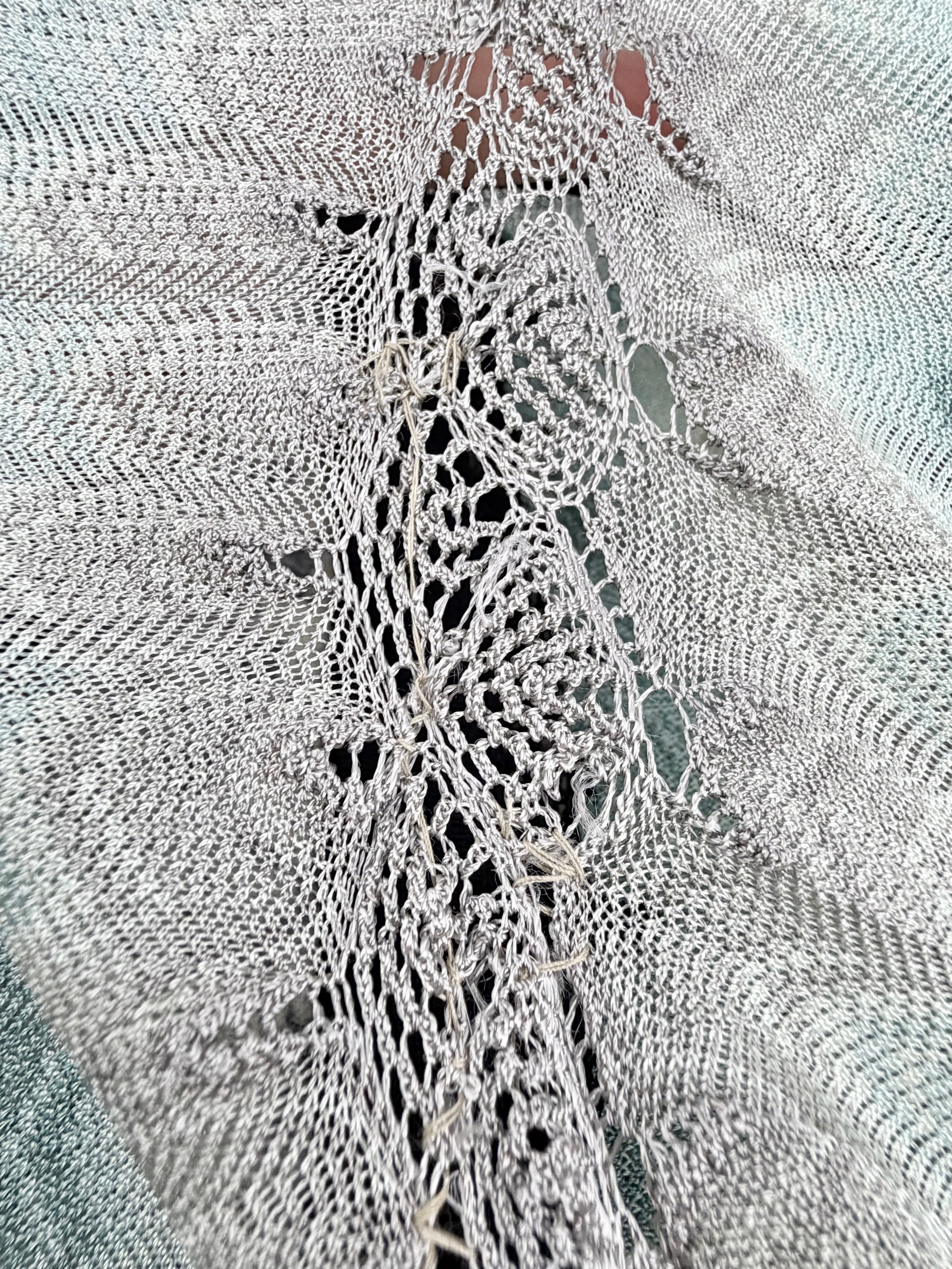 Missoni Blue Taupe Cream & Black Lungo Zig Zag Cardigan - AU12/14