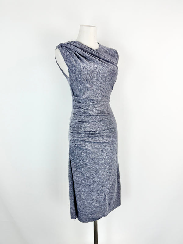 T by Alexander Wang Stone Blue Midi Dress - AU8/10