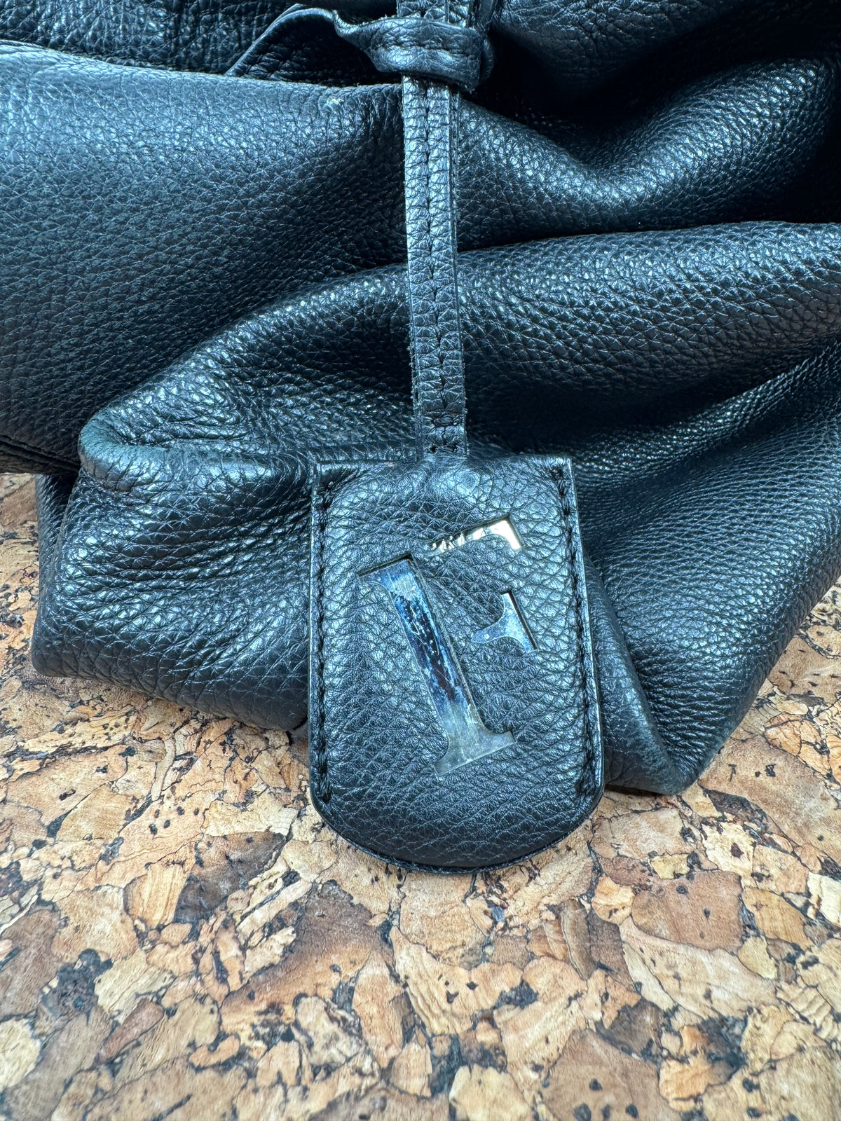 Furla Black Grained Hobo Bag