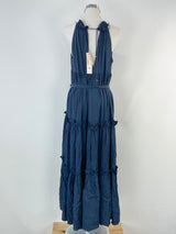 Keepsake Midnight Blue Tiered 'Mystery' Midi Dress - AU8