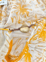 Heidi Klein Orange Cotton & Silk Puff Sleeve Blouse - AU8