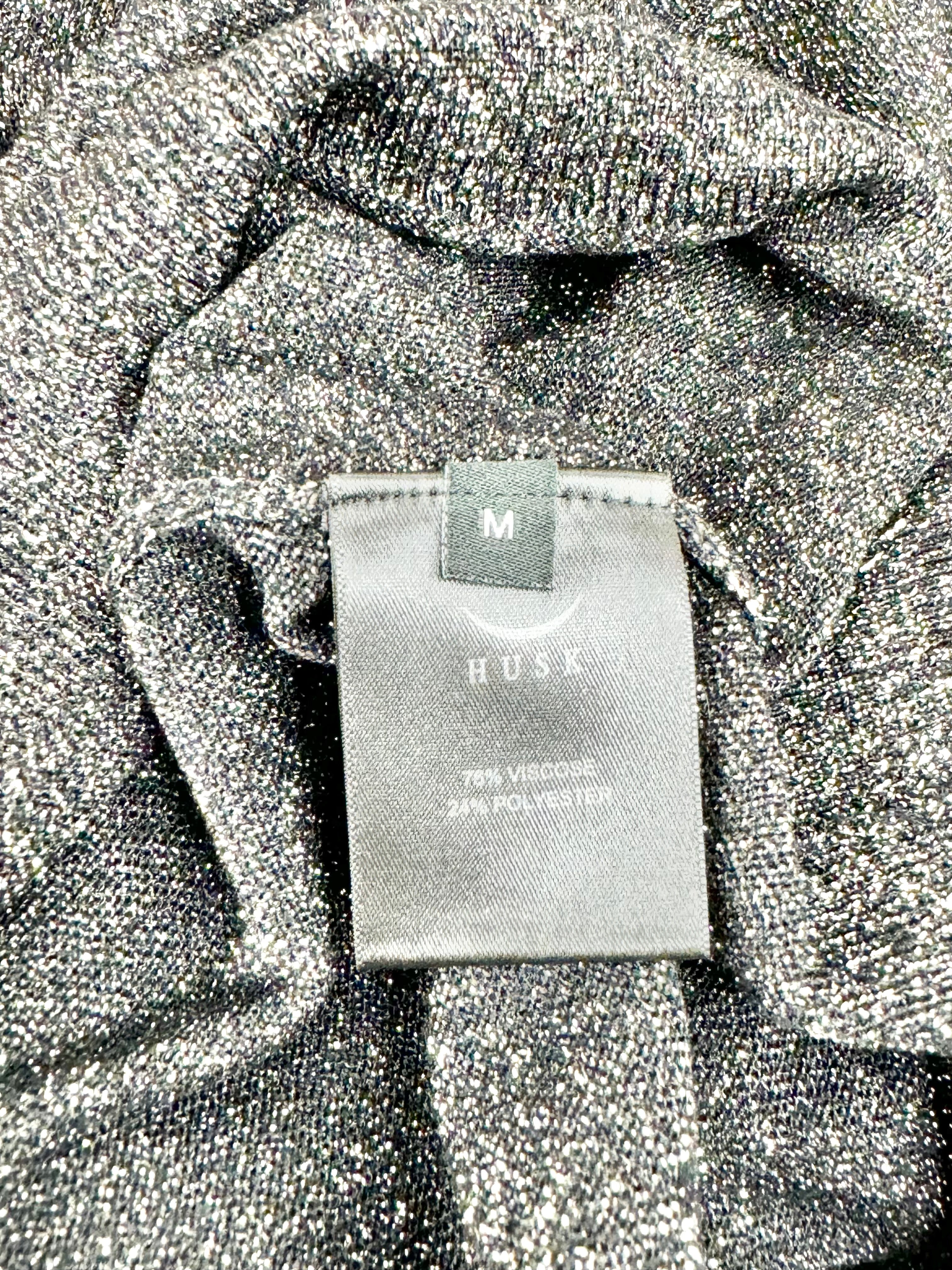 Husk Black & Silver Lurex Crew Neck Jumper - AU8/10