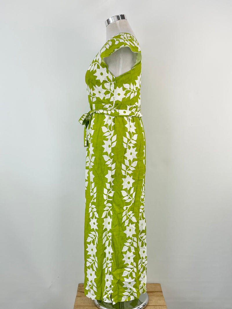 Sacha Drake Chartreuse 'Kahala' Linen-Blend Maxi Dress - AU14