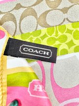 Coach Lime Green & Pink Monogram Scarf