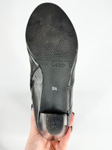 Gabor Black Leather Heeled Boots - 5.5