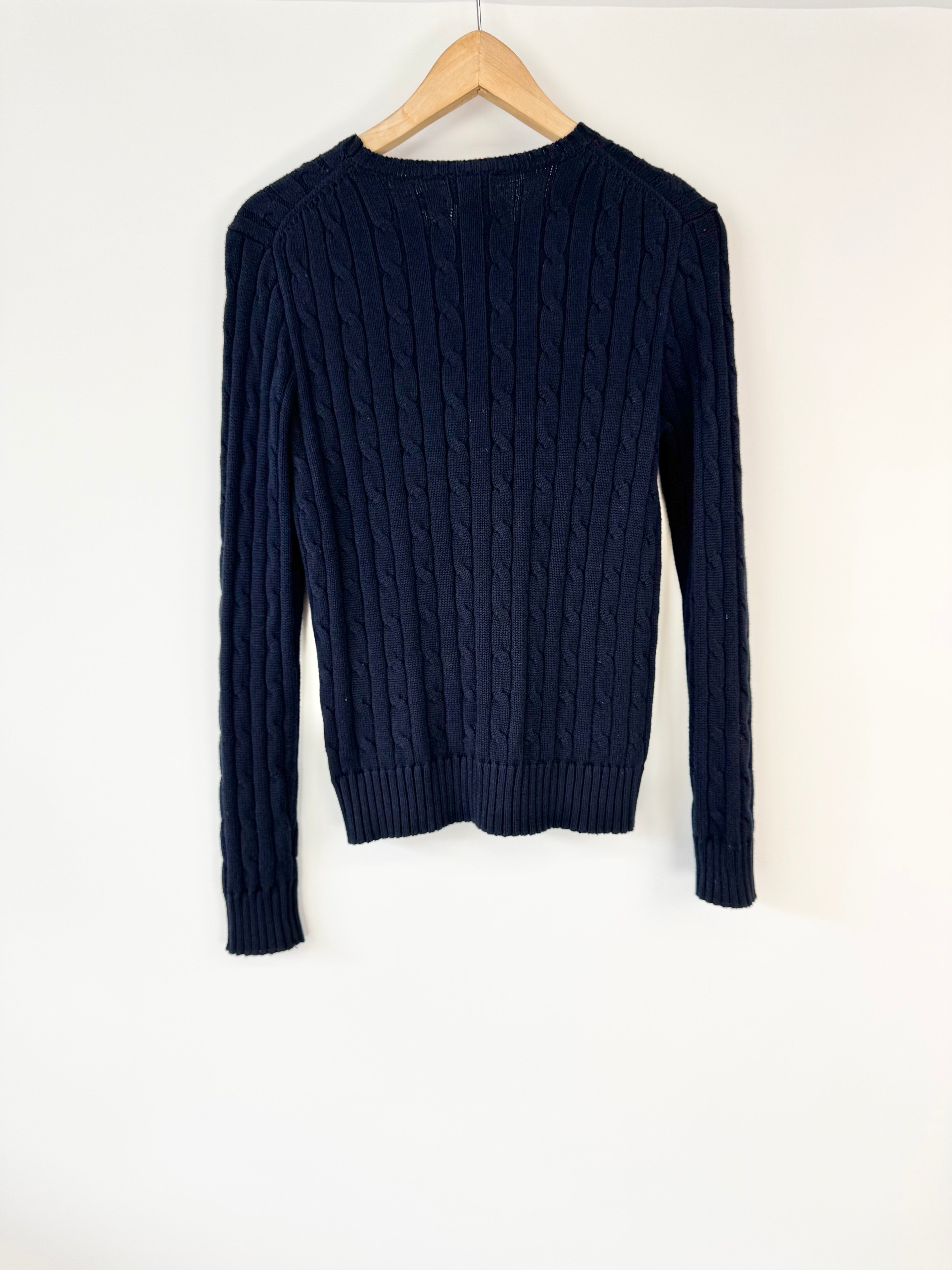 Polo Ralph Lauren Midnight Blue Cable Knit Sweater - AU8