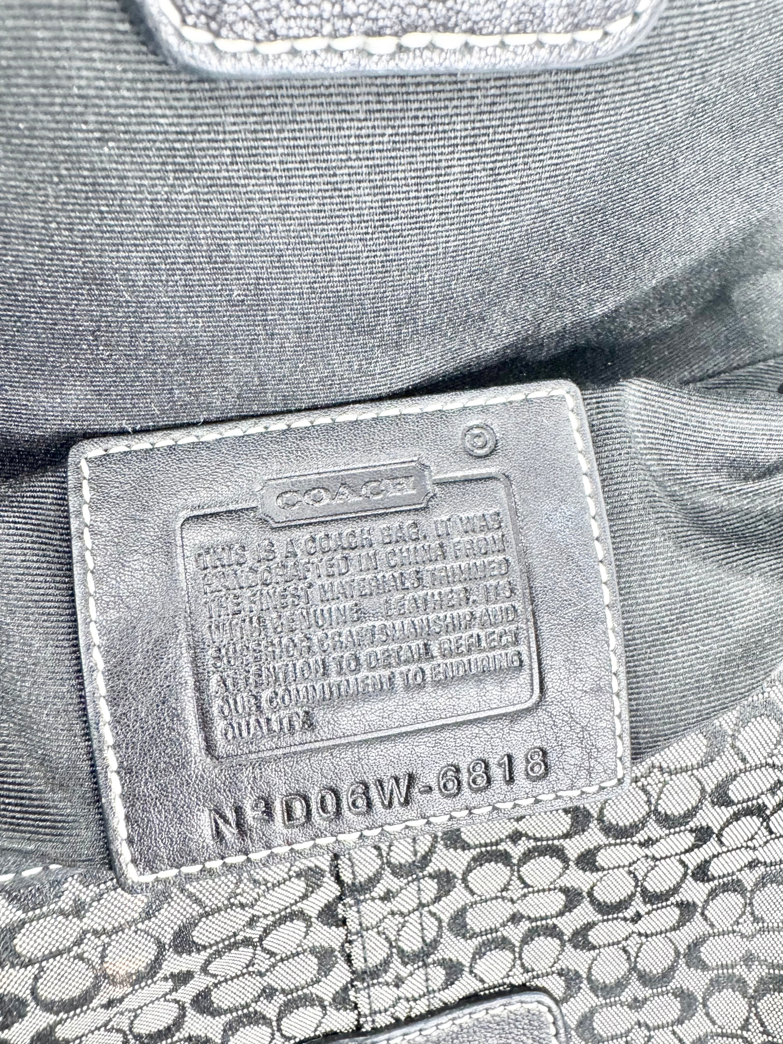 Coach Black & Grey Monogram Mini Bag