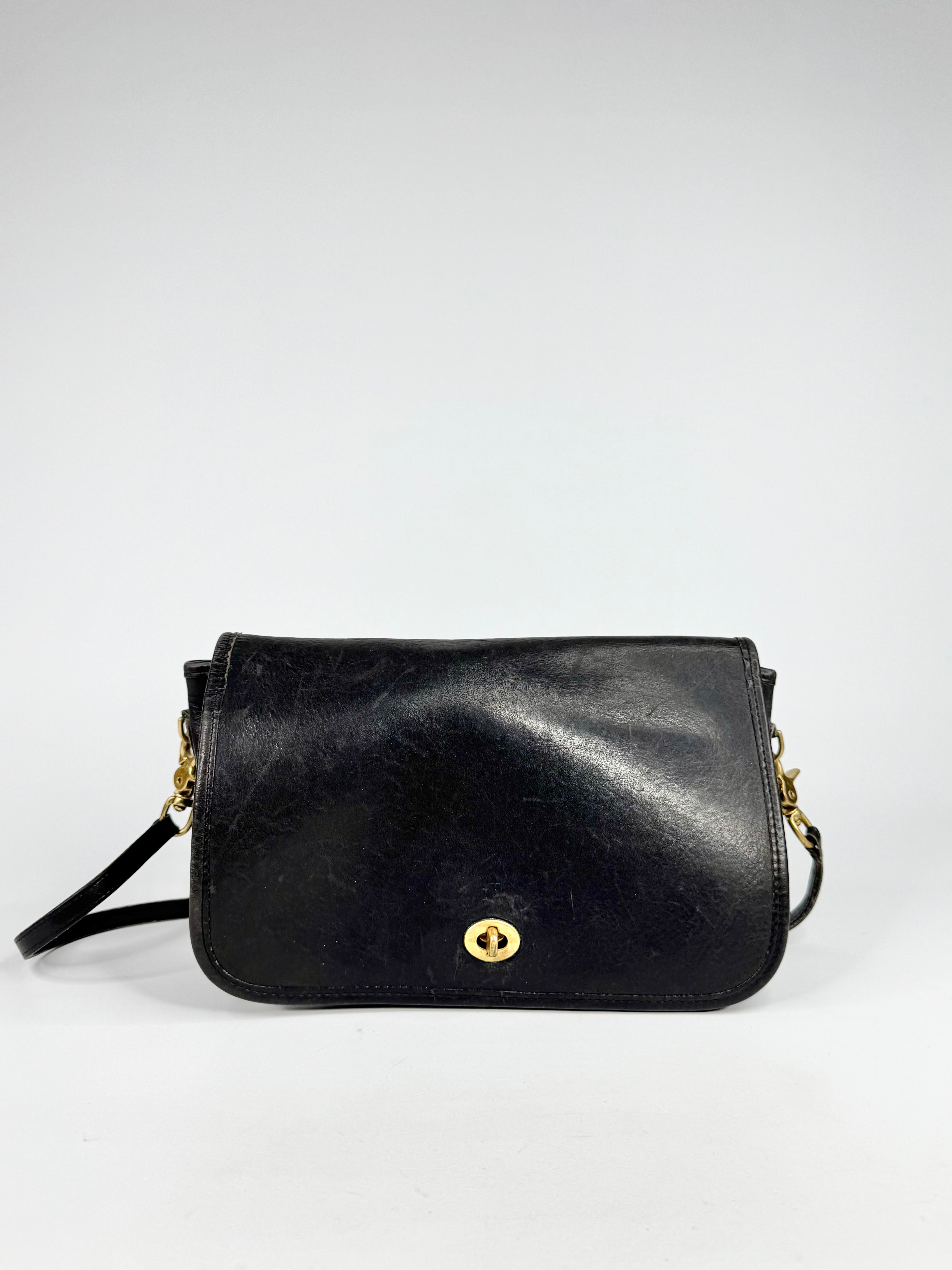 Vintage Coach Black Cross Body Leather Bag