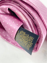 Brooks Brothers Pink Dotted Satin Silk Tie