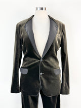Dolce & Gabbana Wood Deep Brown Velvet Suit - 50