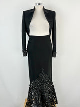 Vintage Parisian Cropped Jacket & Embroidered Lace Skirt - AU8/12