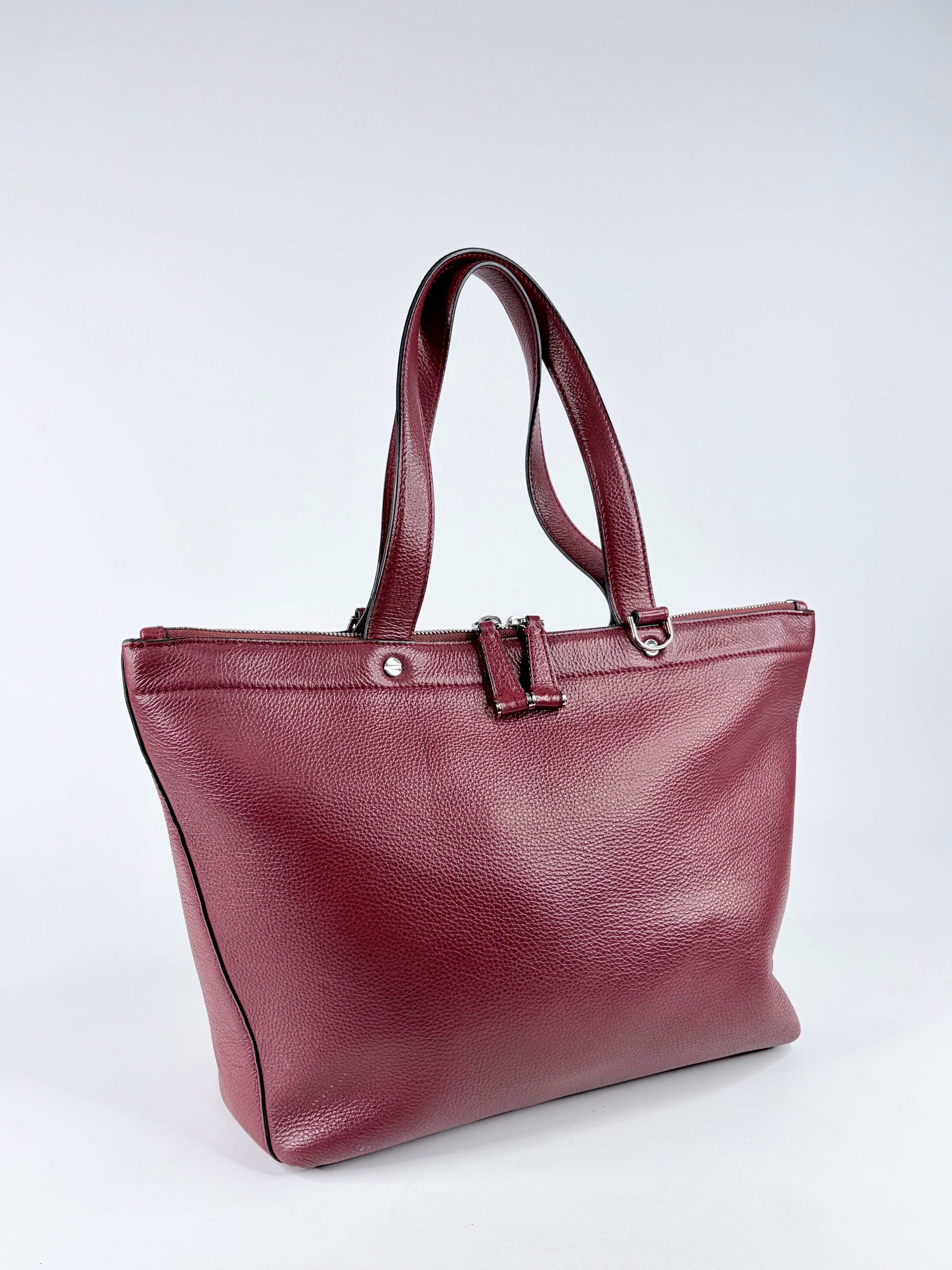 Bally Wine Grained Leather ‘Ballyssime’ Shoulder Bag