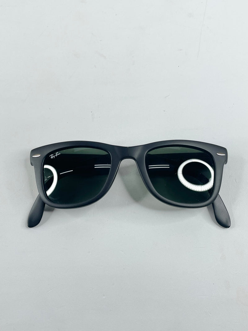 Ray Ban Matte Black Folding Wayfarer Sunglasses