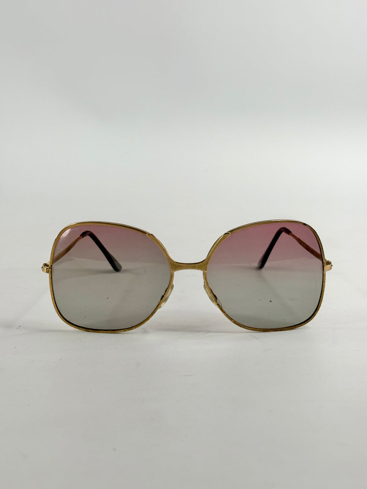 Vintage Gold-Tone Metal Frame/Gradient Lens Sunglasses