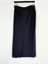 Marithé + François Girbaud Navy Blue Folded Pleat Maxi Skirt - AU14