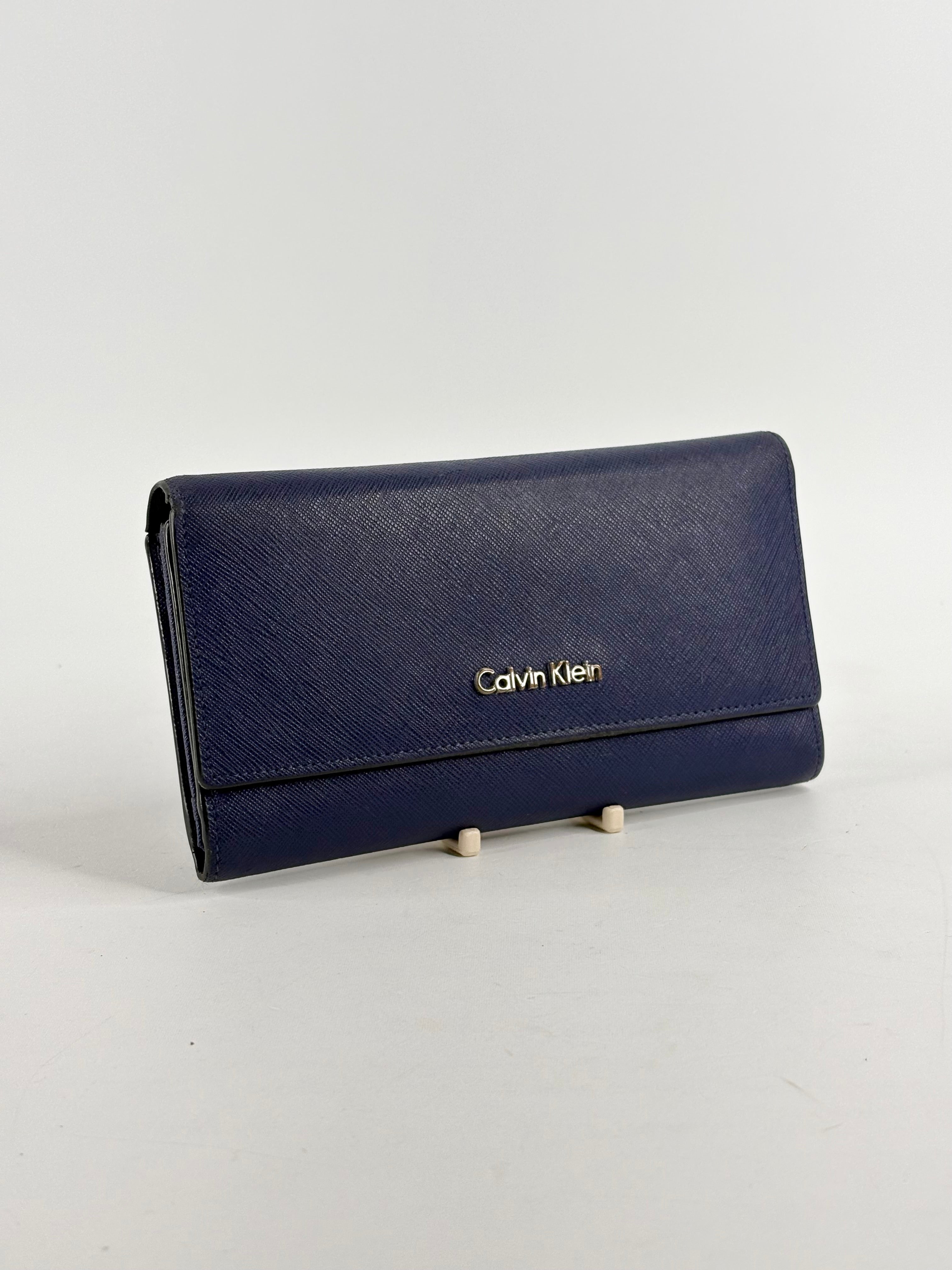 Calvin Klein Indigo Leather Trifold Wallet