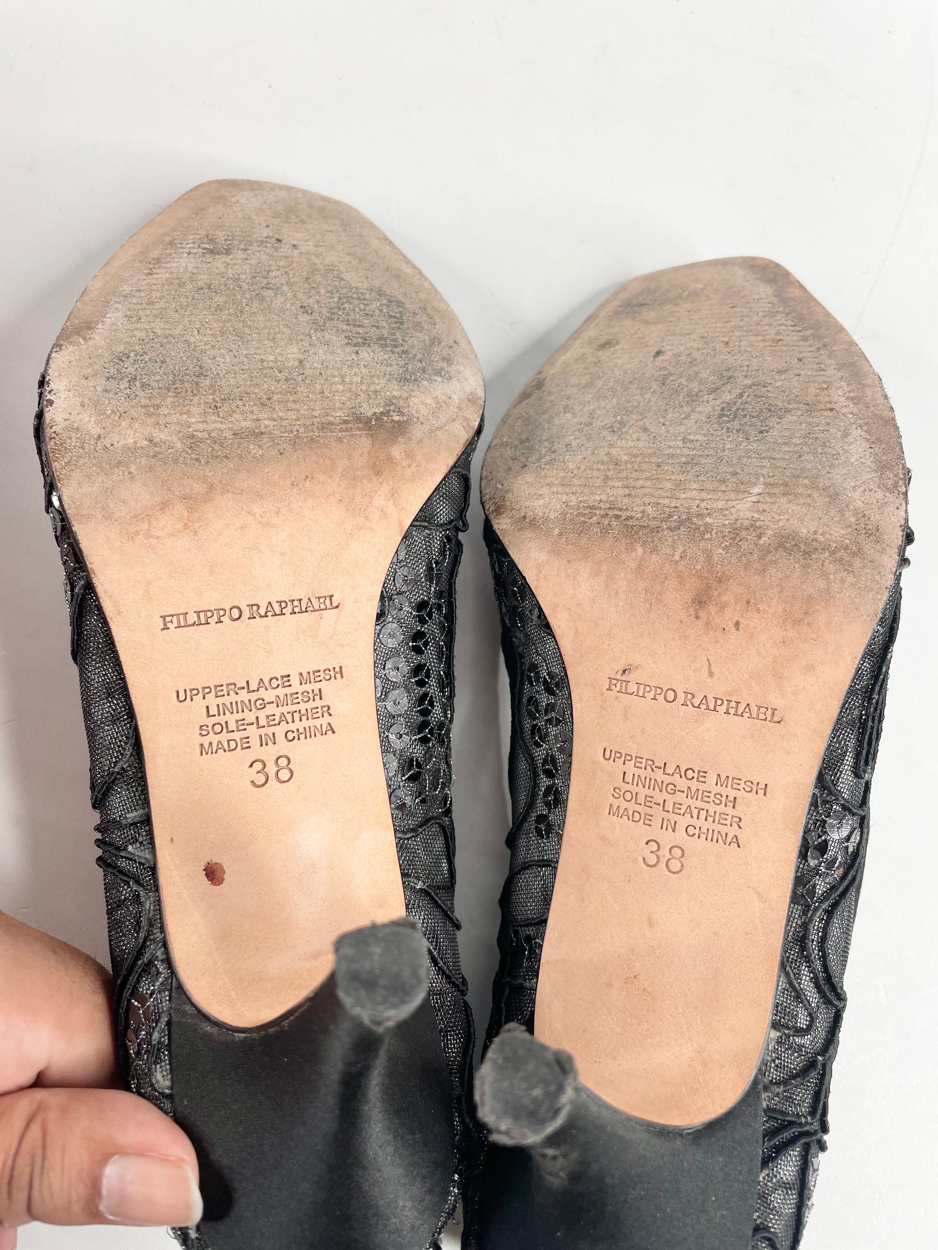Filippo Raphael Black Lace Mesh 'Moonlight' Pumps - EU38