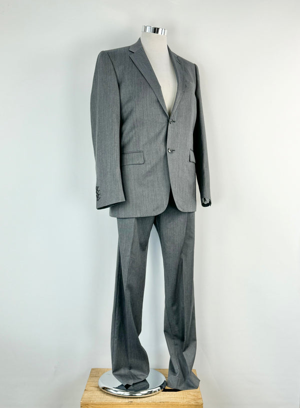 Van Heusen Charcoal Grey Slim Fit Wool 2 Piece Suit - L