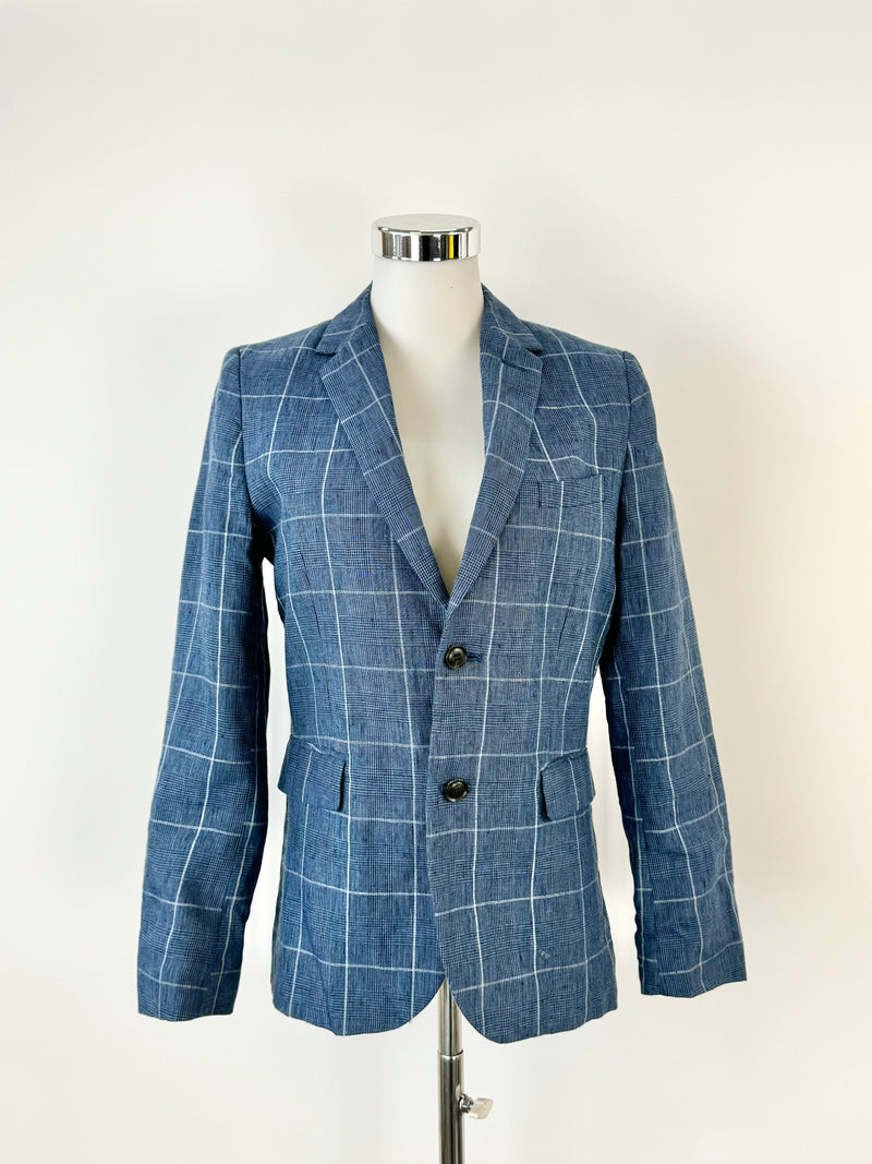 Calvin Klein Aegan Blue Prince of Wales Check Blazer - S