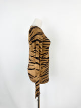 Max Mara Tiger Pattern Scoop Neck Top - AU10
