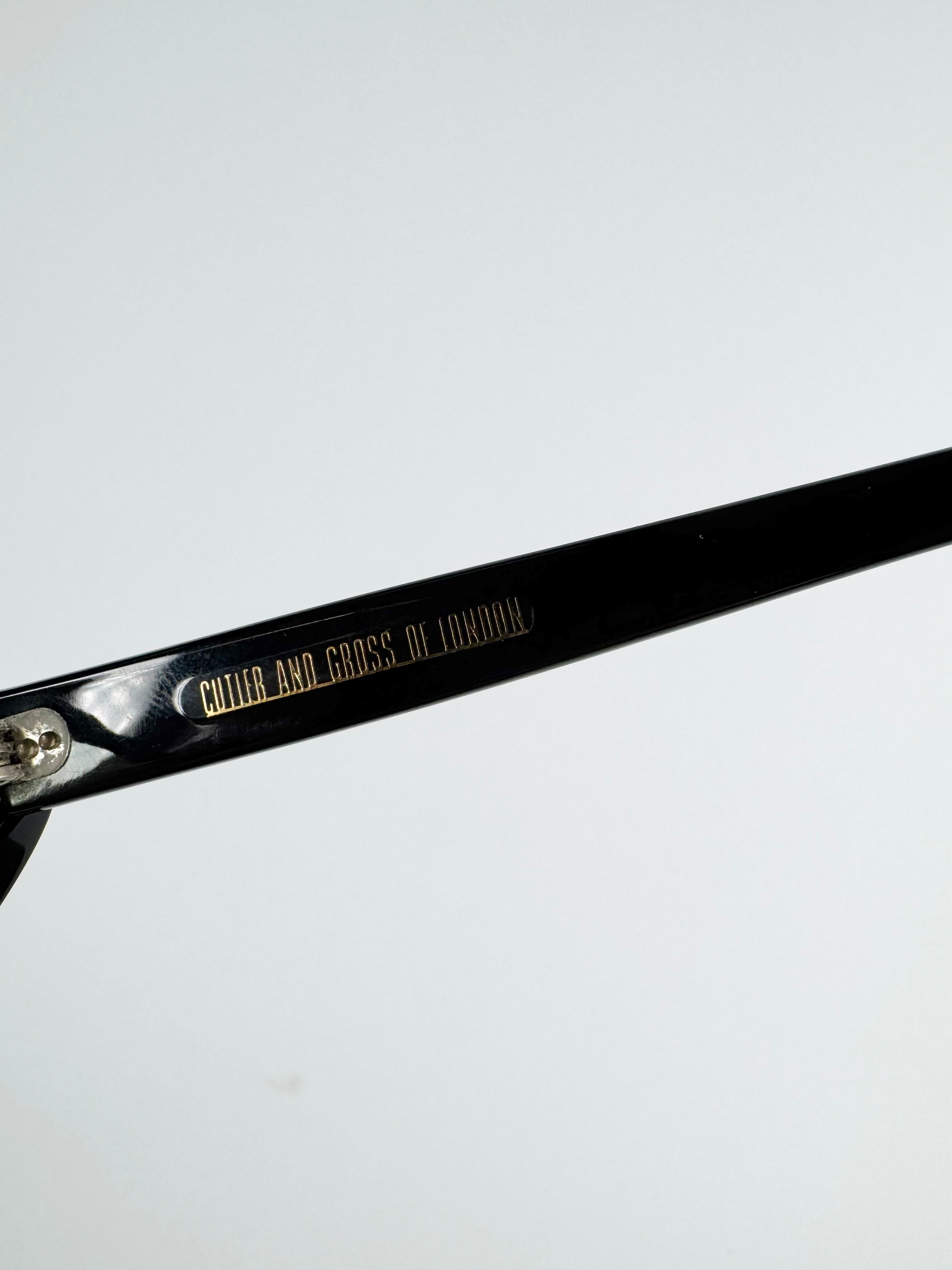 Cutler & Gross of London Black Frame Star Embellished Oval Reading Glasses