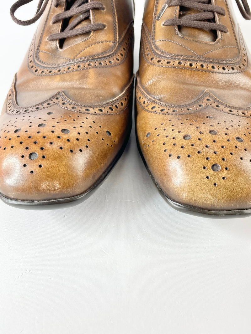 J.M. Weston Mahogany 'Richelieu' Leather Oxford Dress Shoes - 9 E