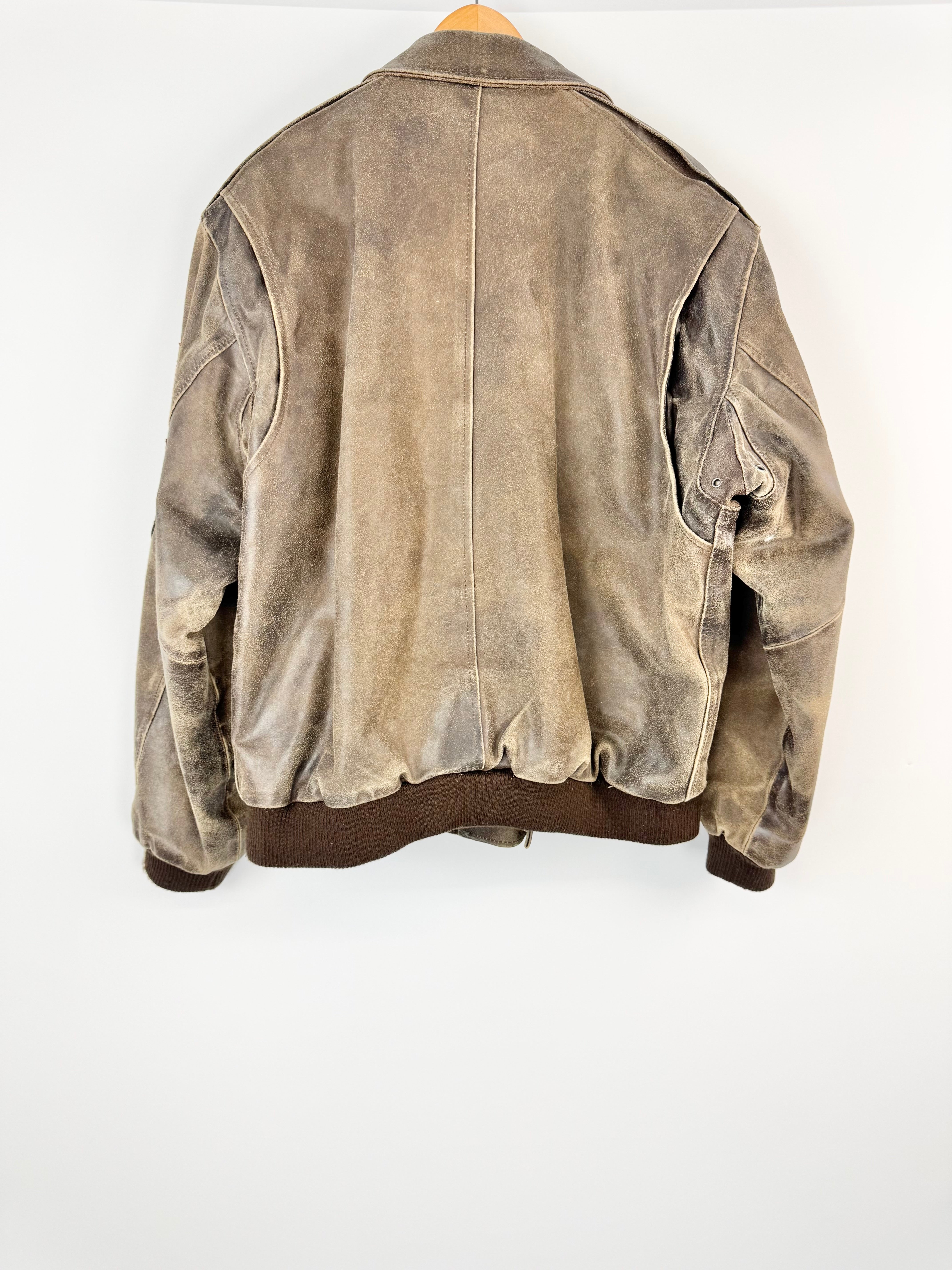 Vintage USA Bencat Leather Bomber Jacket - XL