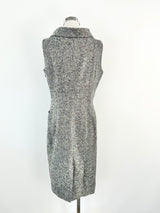 Hobbs Black & White Tweed Midi Dress - AU12