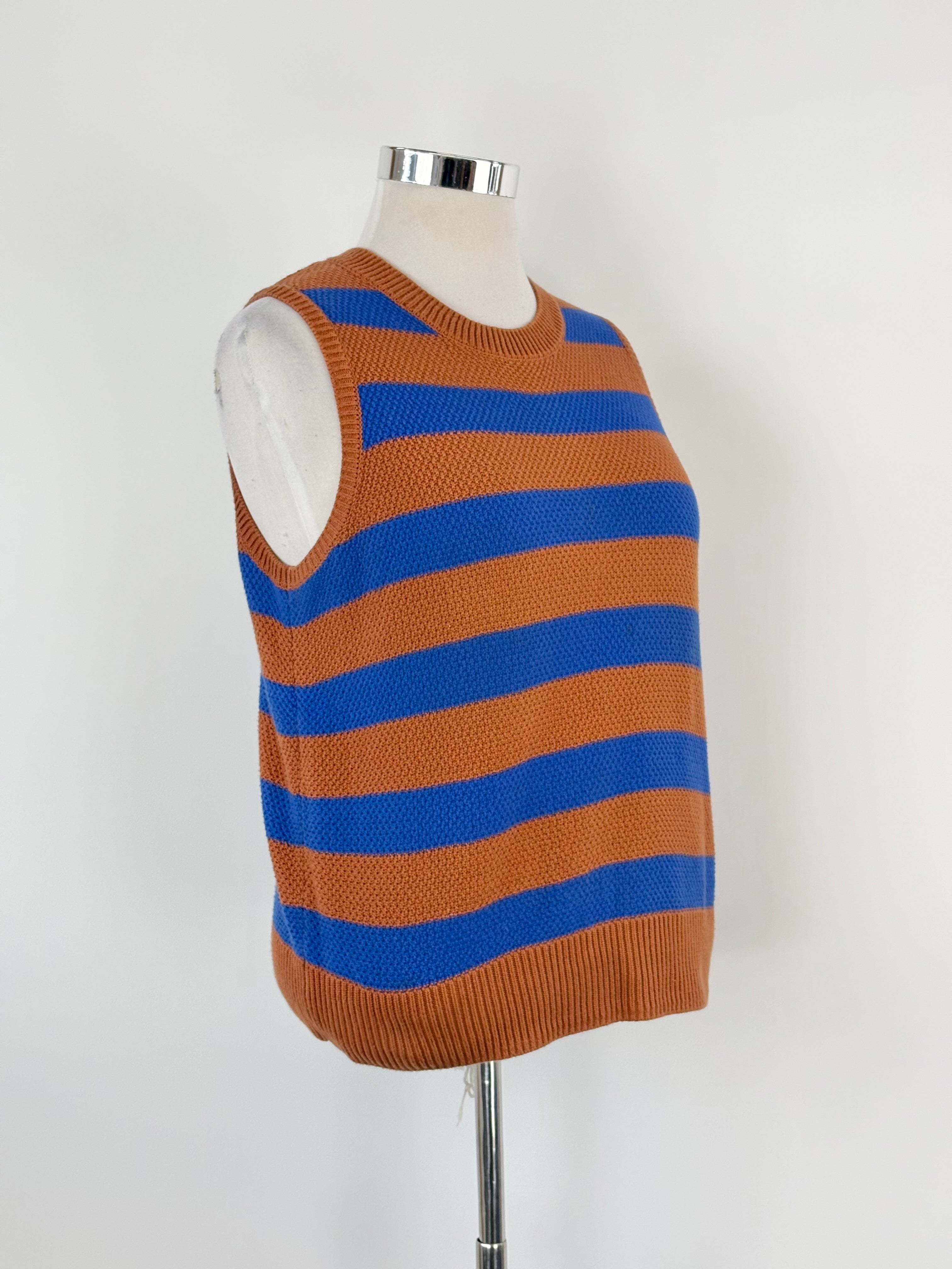 Kloke Rust & Cobalt Sleeveless Knit Sweater - AU12
