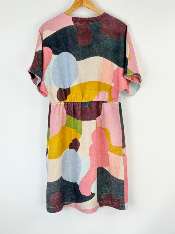 Gorman x Katie Eraser Multicolour Bubble-Print Linen Midi Dress - AU12