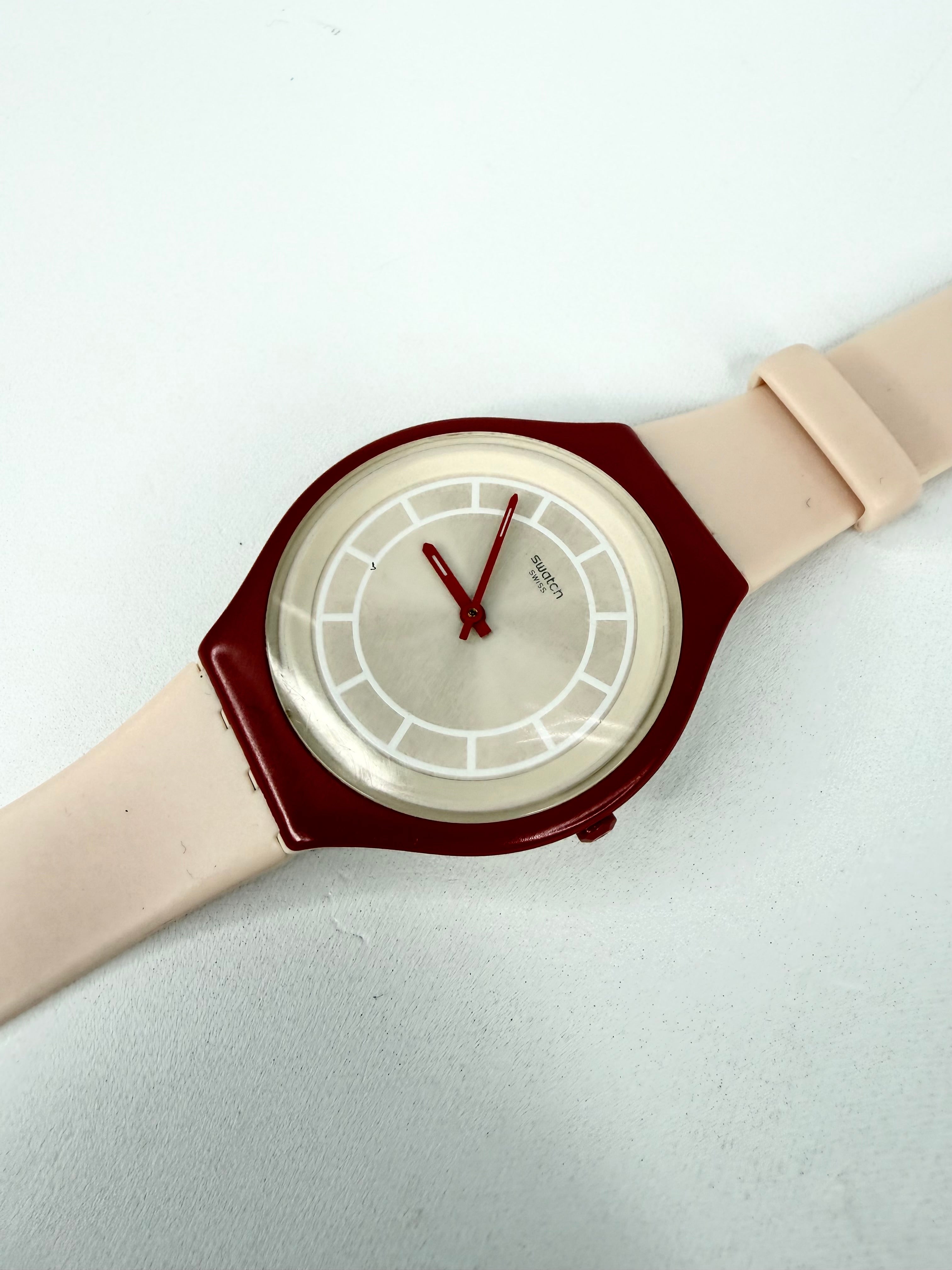 Swatch Red & Beige 'Skinhot' Watch