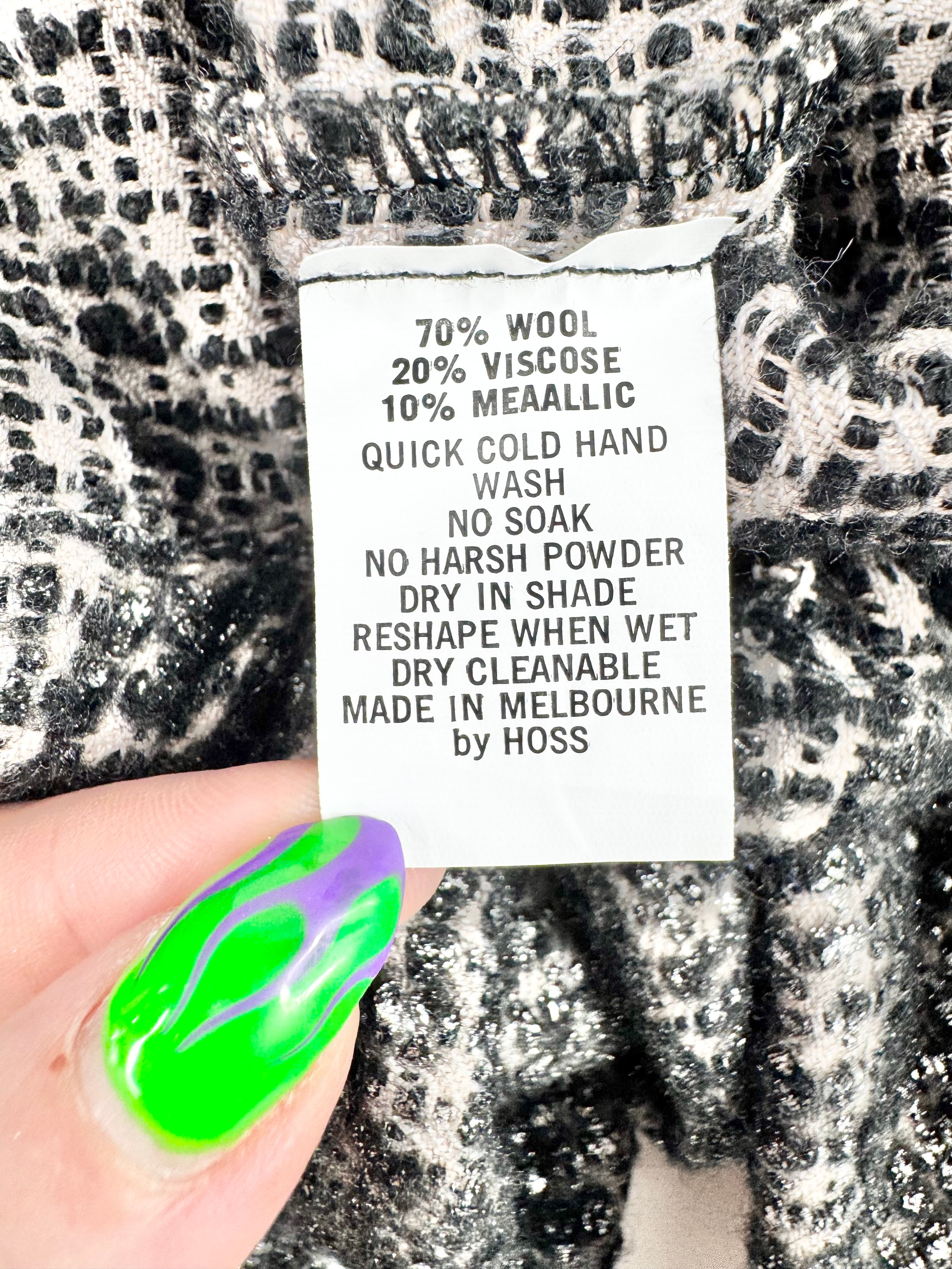 Hoss Grey Metallic Wool Blend Puff Sleeve Blouse - AU8