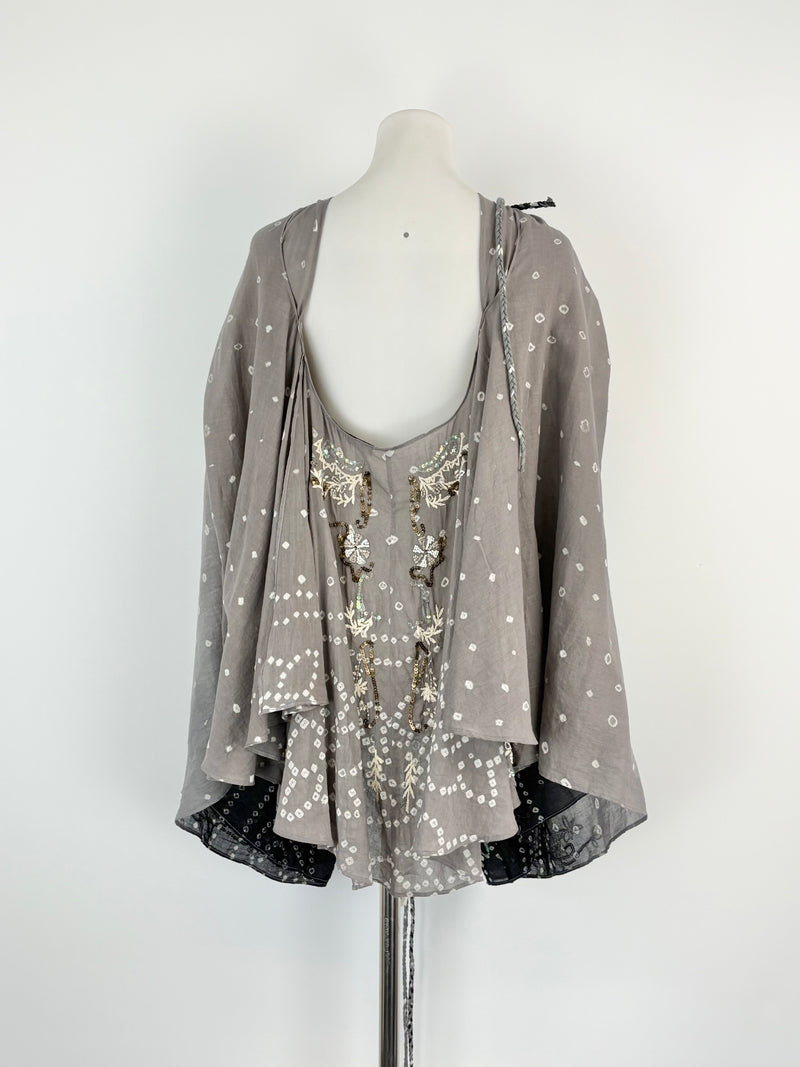 All Saints Spitalfields Black & Grey Jewel-Embellished 'Narnia' Dress - AU8