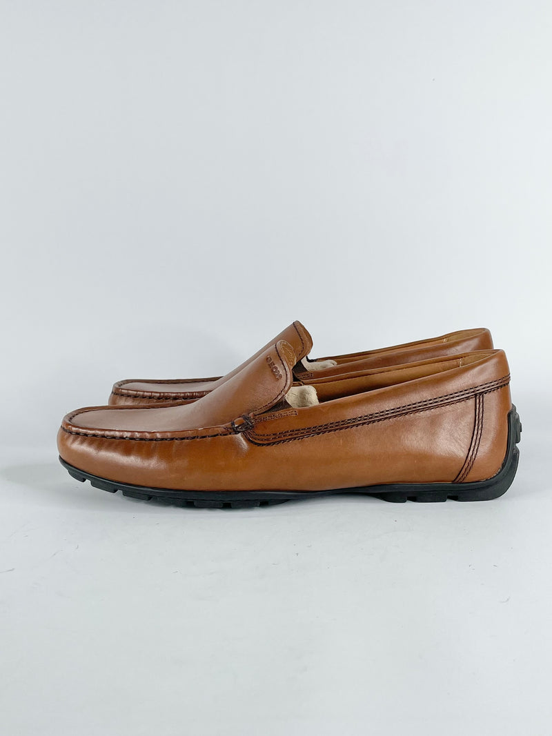 Geox Respira Tan Leather Loafers - EU40