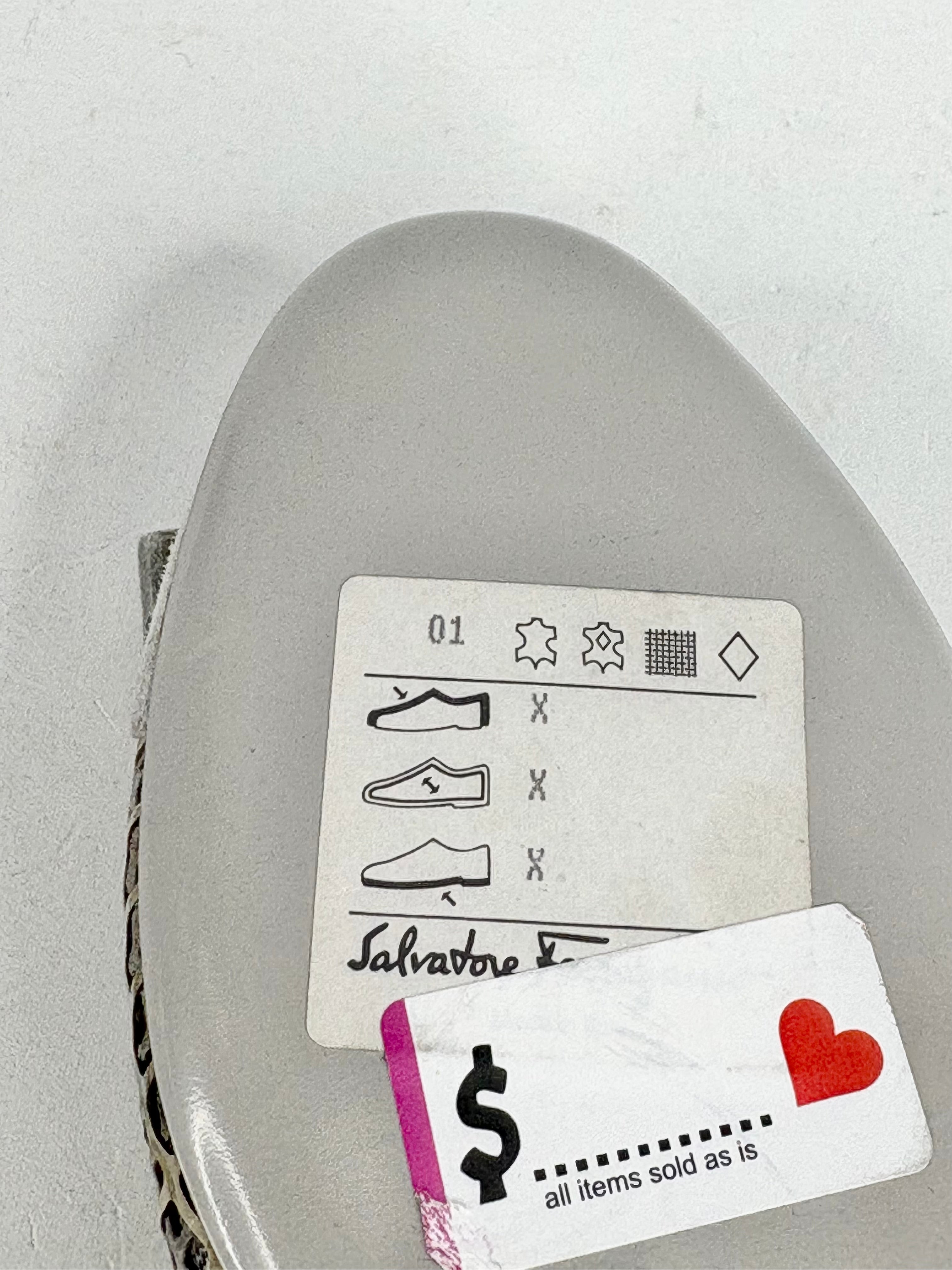 Salvatore Ferragamo Grey Mesh & Suede Bow Flats - EU35