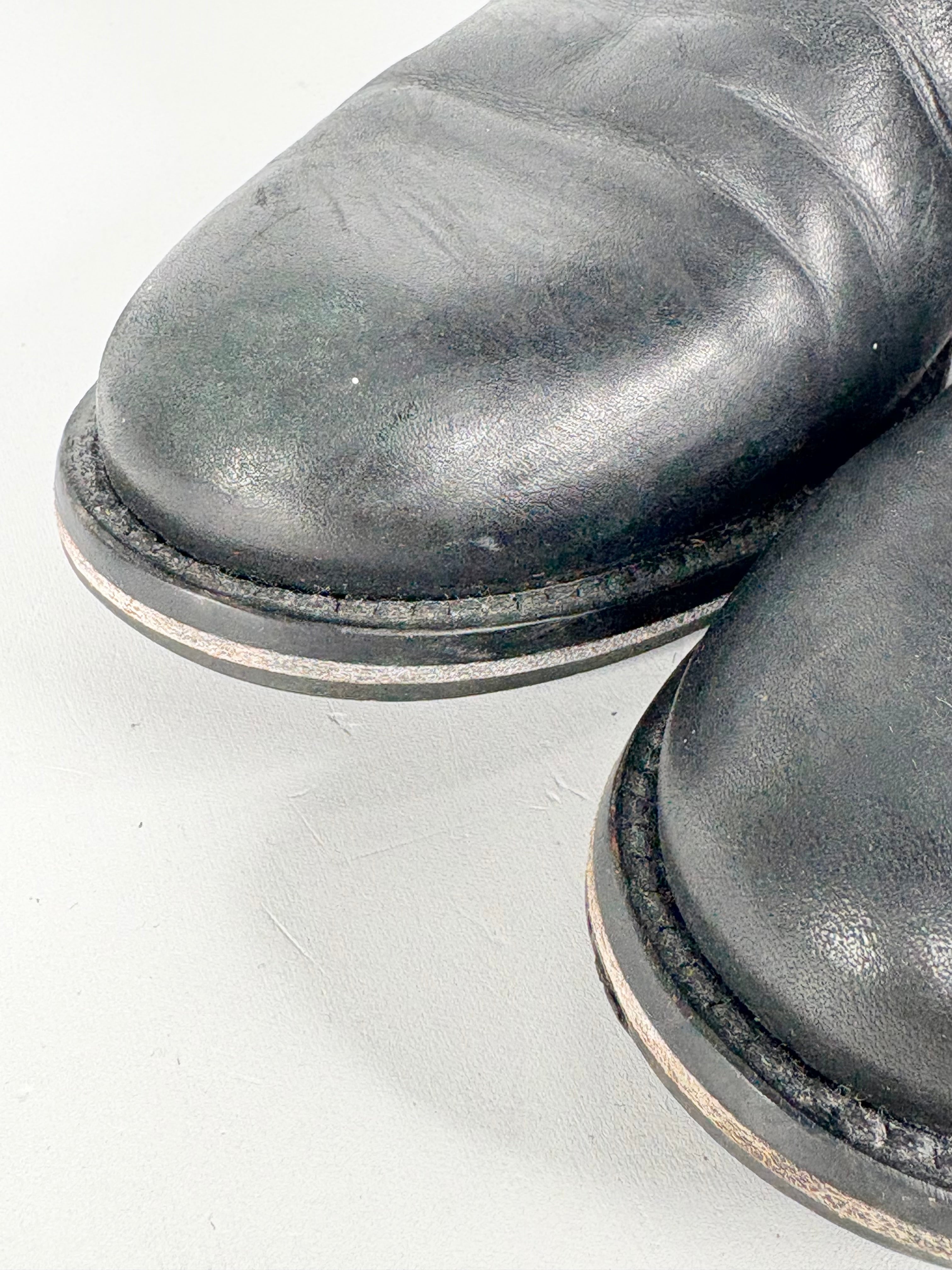 Milana Black Leather & Neoprene Riding Boots - EU41
