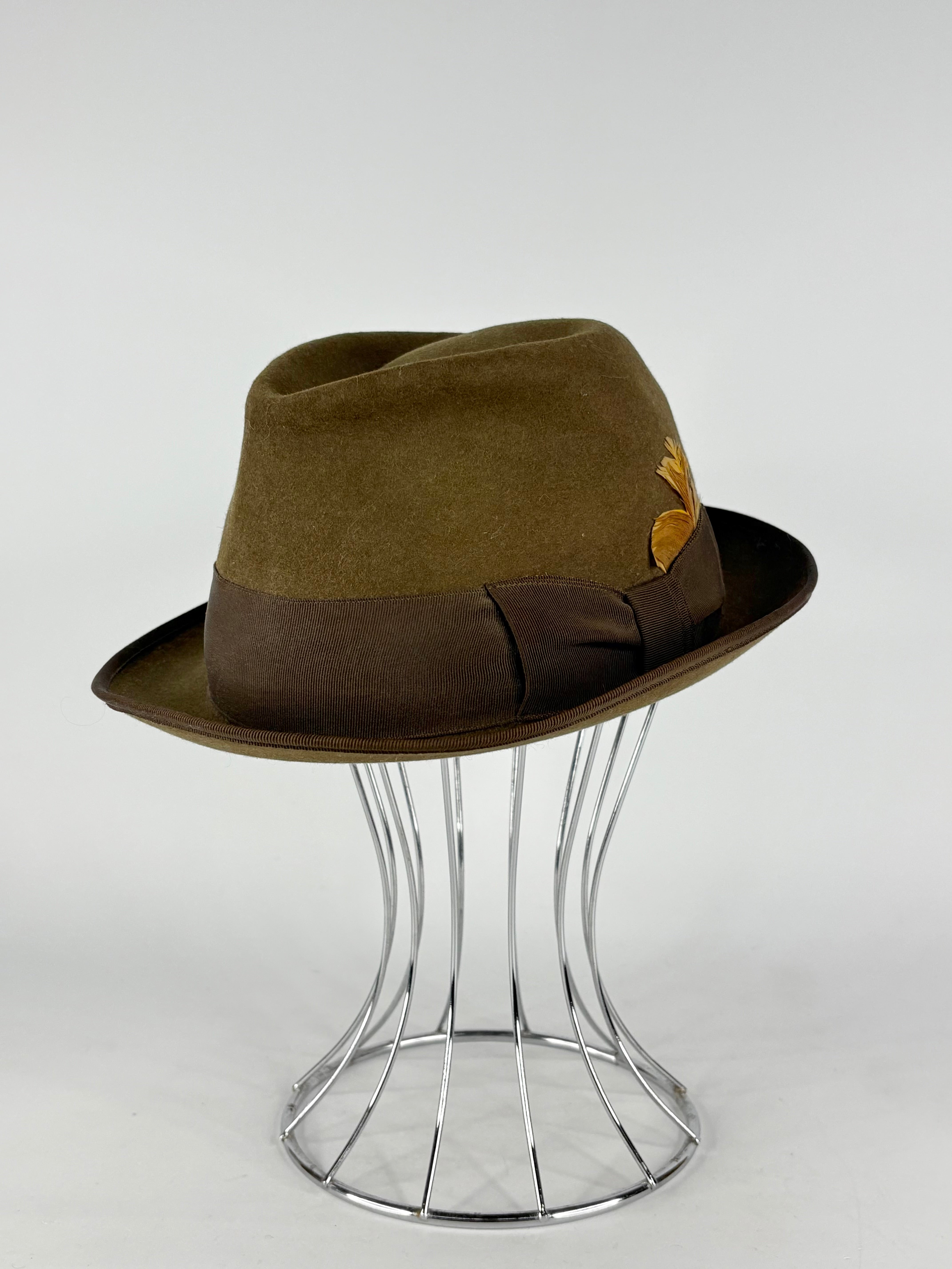 Akubra Vintage Olive-Green Felted Gleneagle Fedora