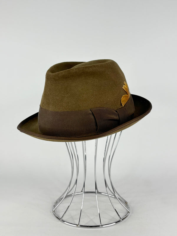 Akubra Vintage Olive-Green Felted Gleneagle Fedora