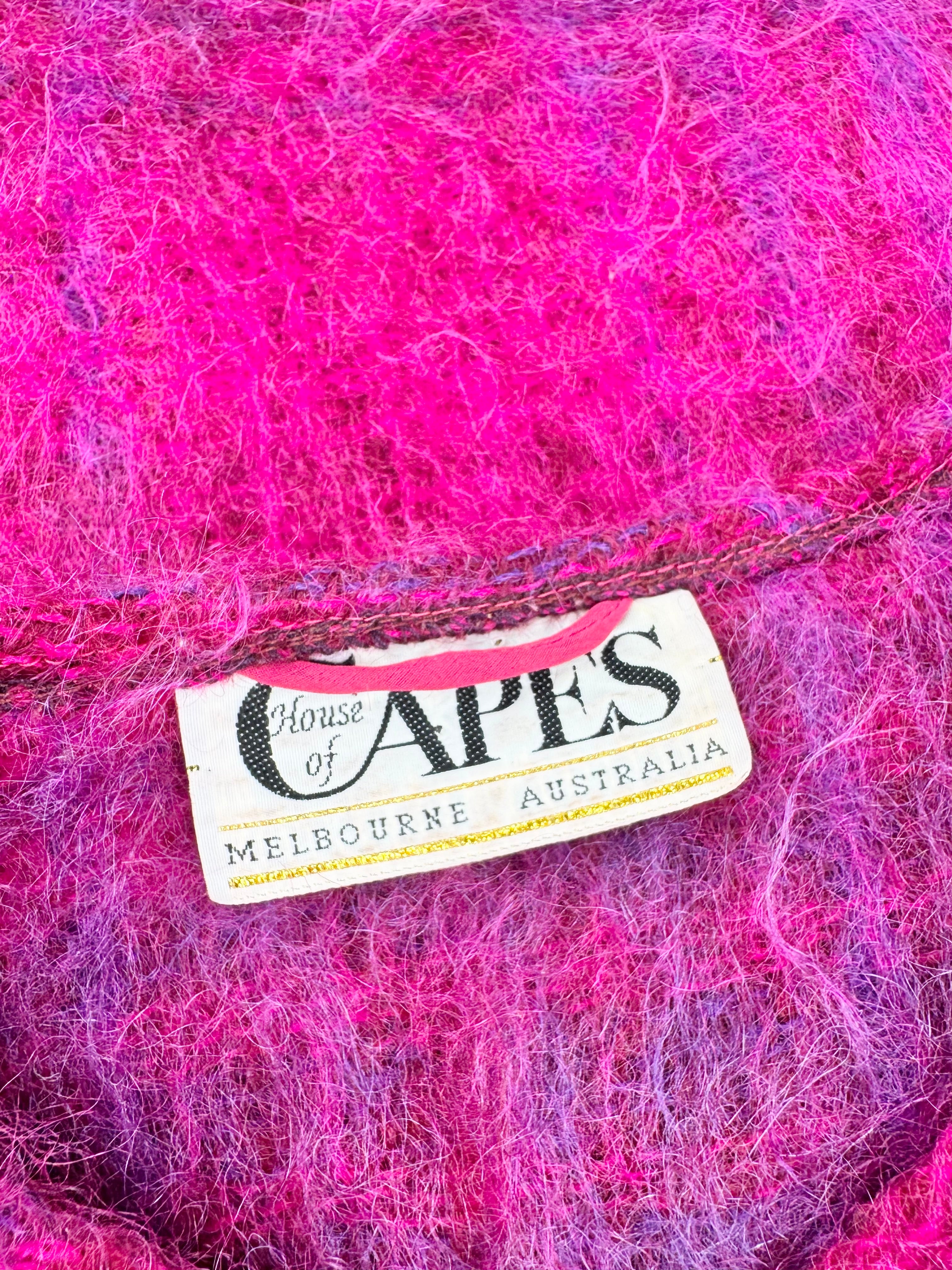 House of Capes Hot Pink & Purple Ornate Silver Fastened Cape