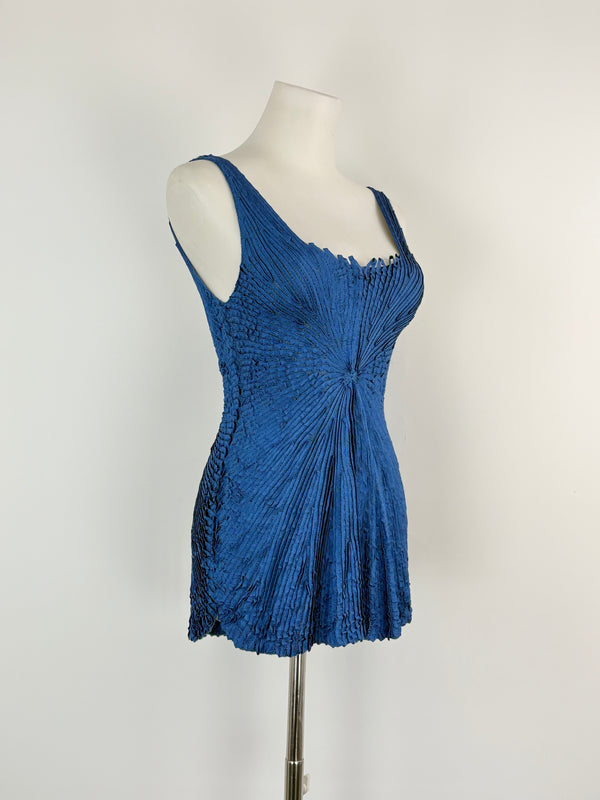 Pepa Pombo Cobalt Gathered-Pleat Singlet Top - AU8
