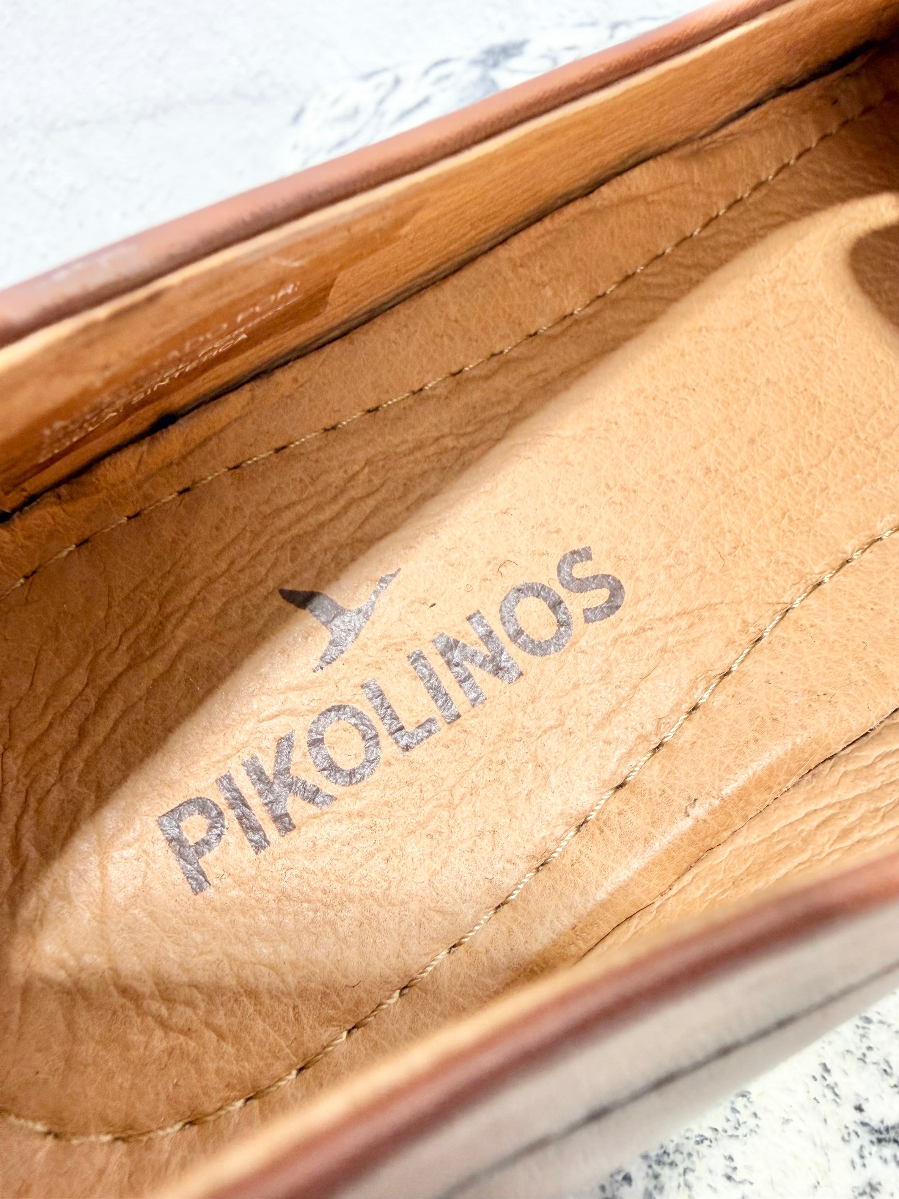 Pikolinos 'Vicar' Chestnut & Oliver Heeled Loafers - EU36