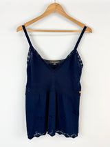 Thursday Island Navy Blue Knitted Singlet  - AU10