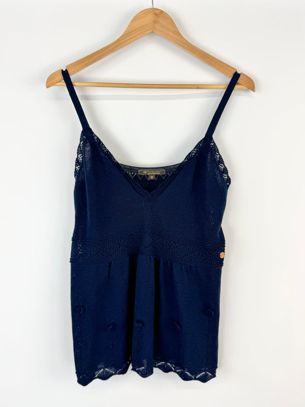 Thursday Island Navy Blue Knitted Singlet  - AU10
