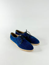 Bobbies Electric Blue Suede Derby Shoes - EU40