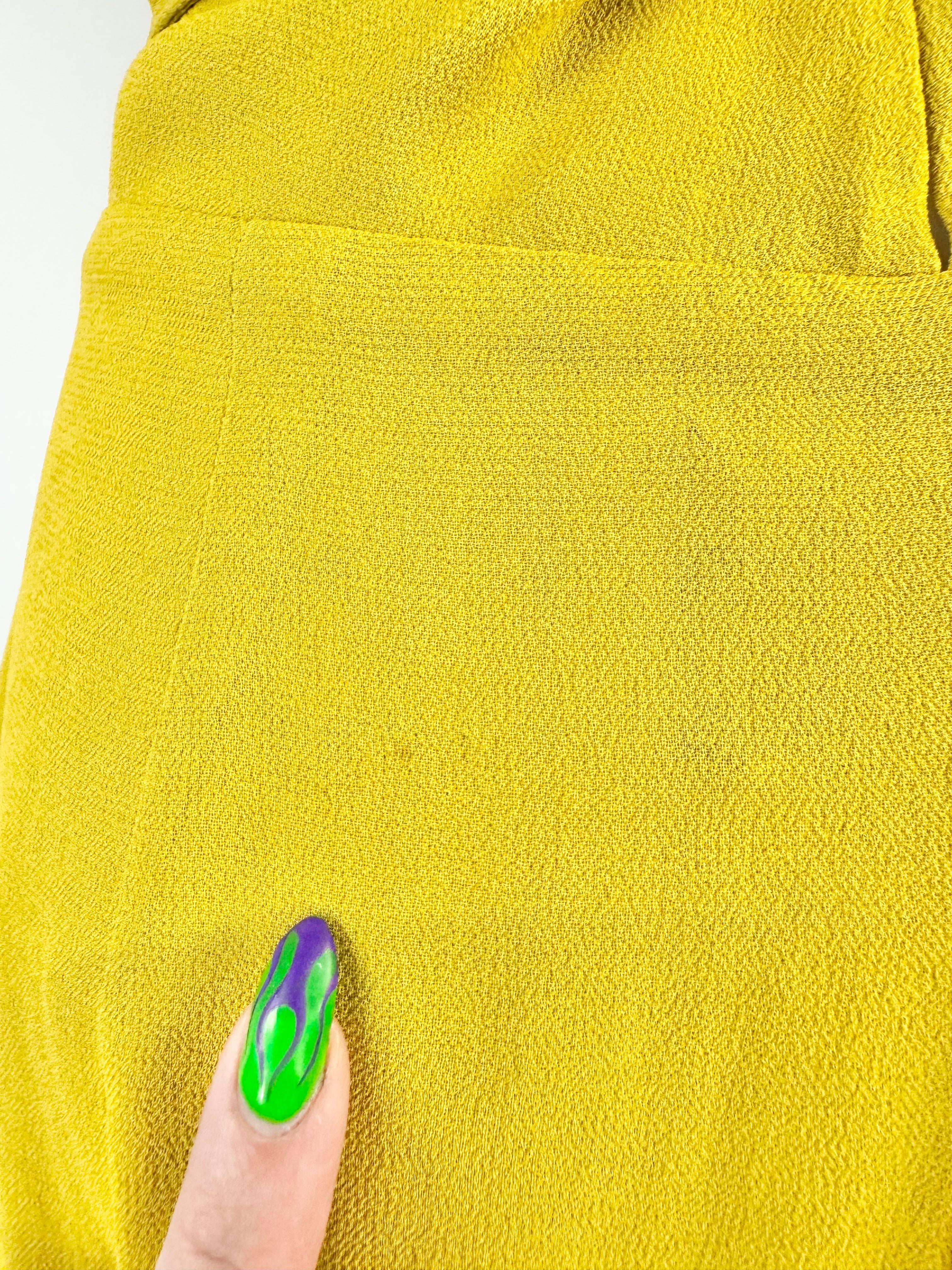 Reformation Ochre Yellow Cut Out Wrap Dress - AU10