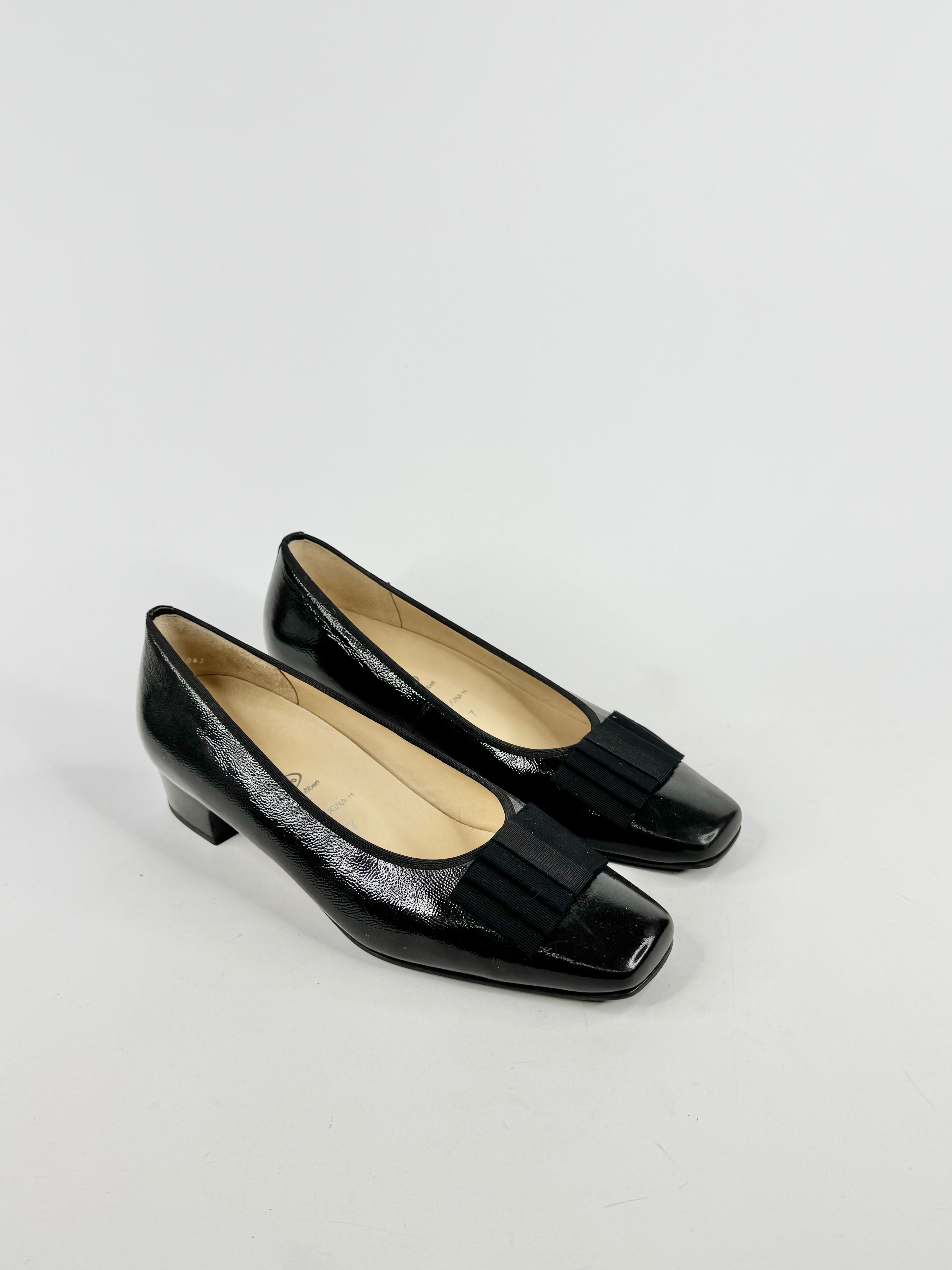 Hassia Black Patent Leather Block Heels - EU39